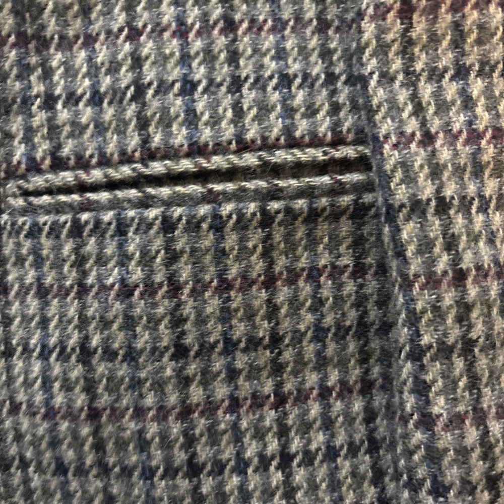 Vintage Lauren Ralph Lauren Women's 20W Tweed Plaid 100% Wool Houndstooth Blazer - Picture 4 of 10
